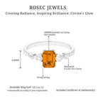 1.75 CT Classic Citrine Solitaire Ring with Moissanite Stones Citrine - ( AAA ) - Quality - Rosec Jewels