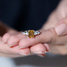 1.75 CT Classic Citrine Solitaire Ring with Moissanite Stones Citrine - ( AAA ) - Quality - Rosec Jewels
