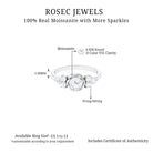 Certified Round Moissanite Flower Engagement Ring Moissanite - ( D-VS1 ) - Color and Clarity 92.5 Sterling Silver 3.5 - Rosec Jewels