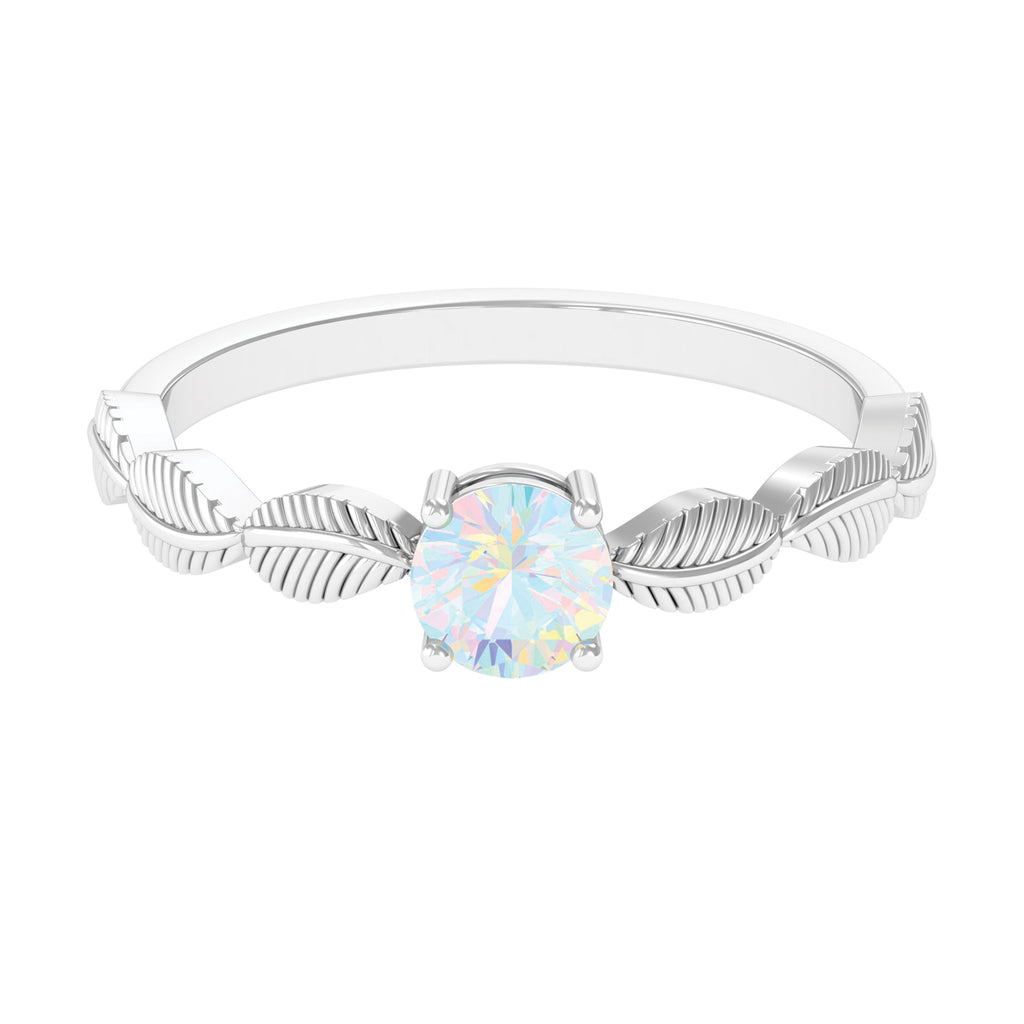 Nature Inspired Ethiopian Opal Solitaire Ring Ethiopian Opal - ( AAA ) - Quality - Rosec Jewels