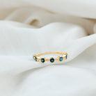 1.25 CT London Blue Topaz Stackable Ring with Beaded Details London Blue Topaz - ( AAA ) - Quality - Rosec Jewels