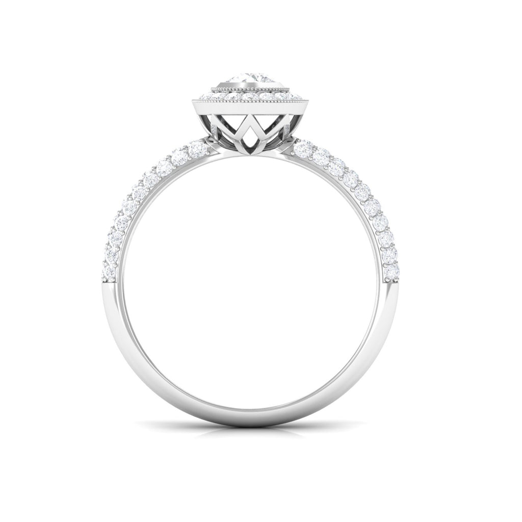 0.75 CT Vintage Inspired Diamond Engagement Ring Diamond - ( HI-SI ) - Color and Clarity - Rosec Jewels