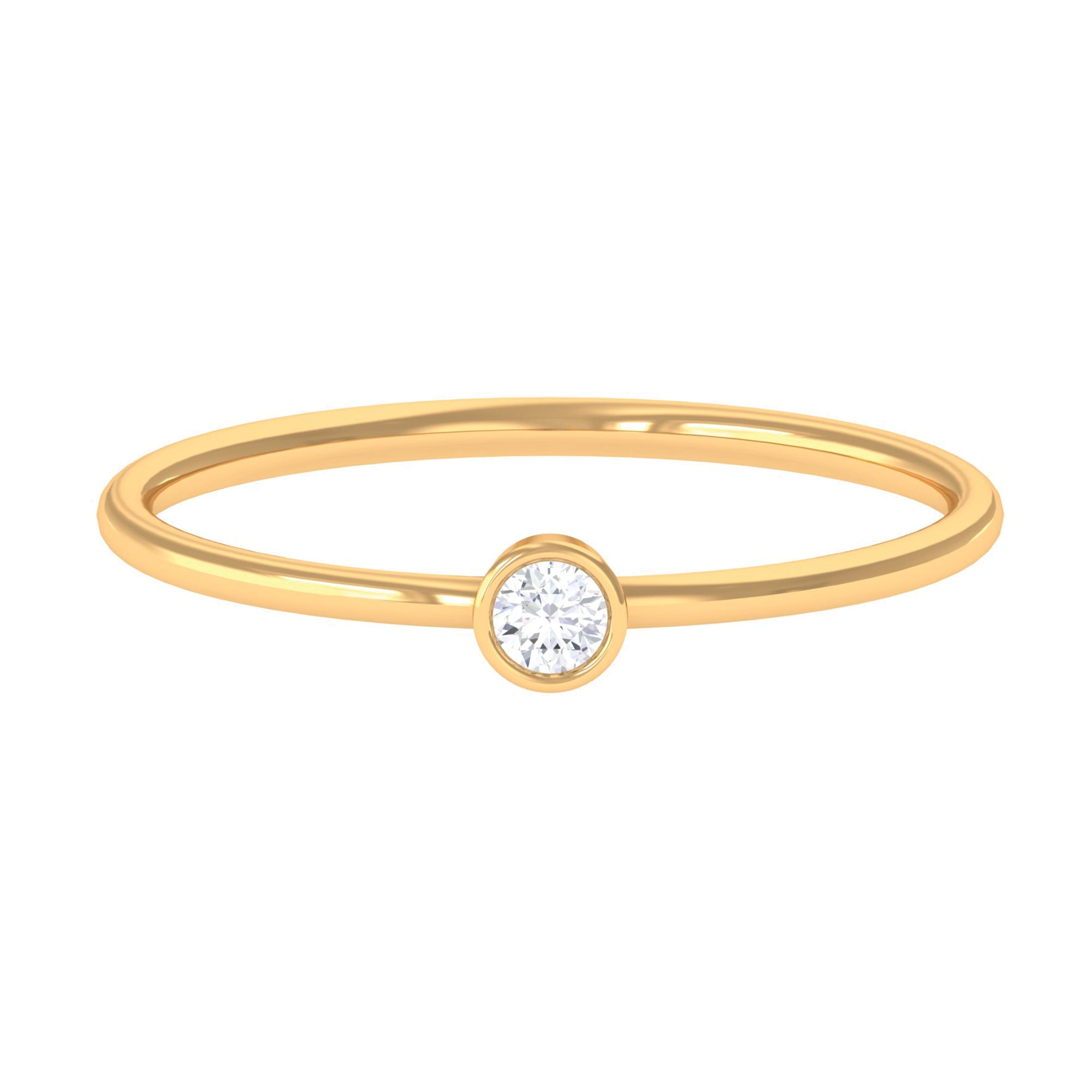 Natural Diamond Dainty Promise Ring in Bezel Setting Diamond - ( HI-SI ) - Color and Clarity - Rosec Jewels