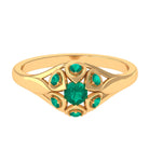 May Birthstone 1/2 CT Emerald Vintage Ring for Women Emerald - ( AAA ) - Quality - Rosec Jewels