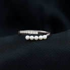 1/2 CT Freshwater Pearl and Diamond Wrap Ring Freshwater Pearl - ( AAA ) - Quality - Rosec Jewels
