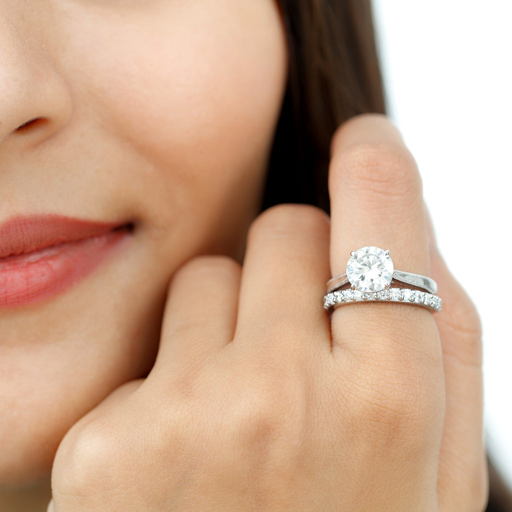 2.75 Karat Minimal Moissanite Verlobungsring Set