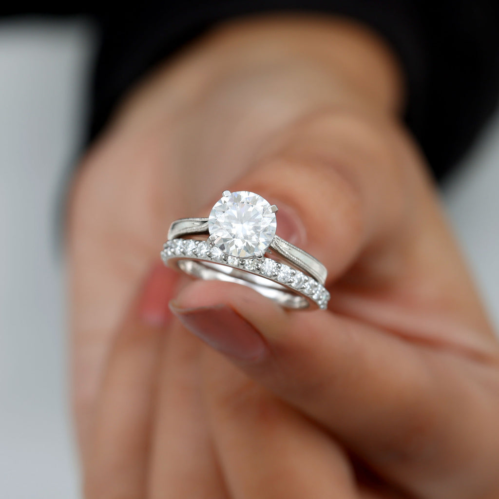2.75 Karat Minimal Moissanite Verlobungsring Set