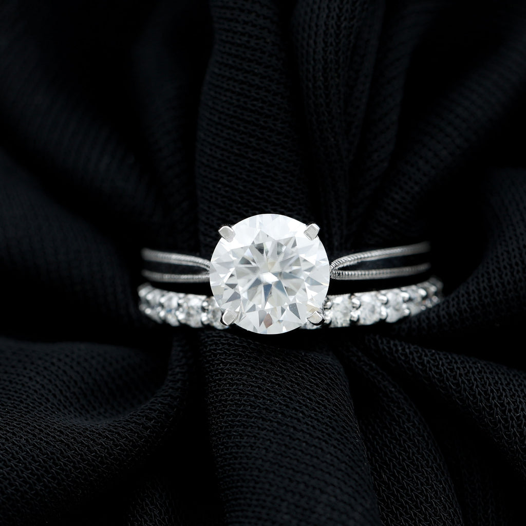 2.75 Karat Minimal Moissanite Verlobungsring Set