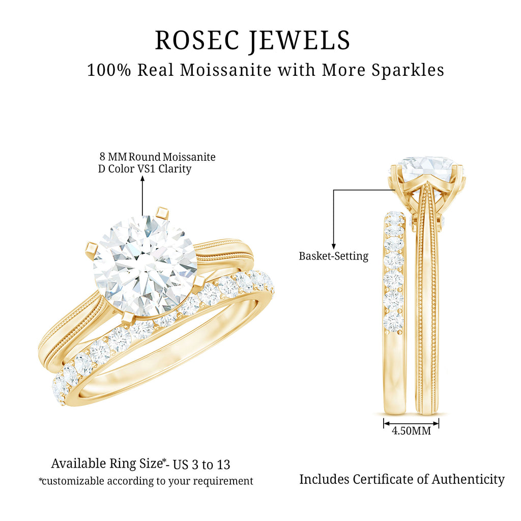 2.75 Karat Minimal Moissanite Verlobungsring Set