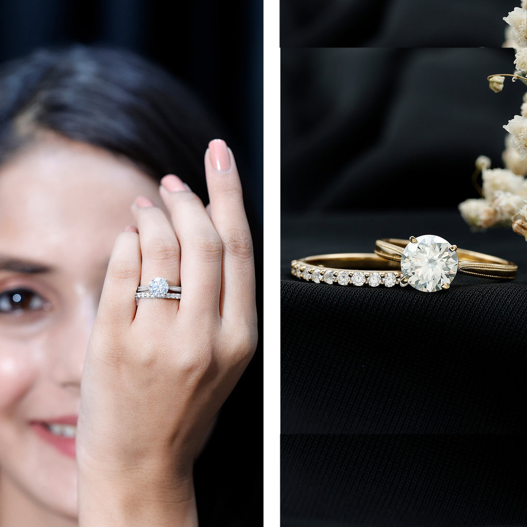 2.75 Karat Minimal Moissanite Verlobungsring Set