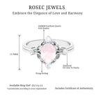 1.25 CT Oval Shape Rose Quartz and Diamond Cocktail Ring Rose Quartz - ( AAA ) - Quality - Rosec Jewels
