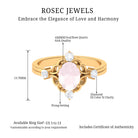 1.25 CT Oval Shape Rose Quartz and Diamond Cocktail Ring Rose Quartz - ( AAA ) - Quality - Rosec Jewels