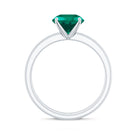 2.75 CT Created Emerald Solitaire Bridal Ring Set with Diamond Lab Created Emerald - ( AAAA ) - Quality - Rosec Jewels