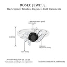 2 CT Black Spinel Flower Engagement Ring with Diamond Black Spinel - ( AAA ) - Quality - Rosec Jewels