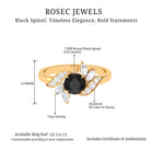 2 CT Black Spinel Flower Engagement Ring with Diamond Black Spinel - ( AAA ) - Quality - Rosec Jewels