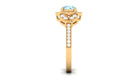 Vintage Inspired Aquamarine Engagement Ring with Diamond Aquamarine - ( AAA ) - Quality - Rosec Jewels