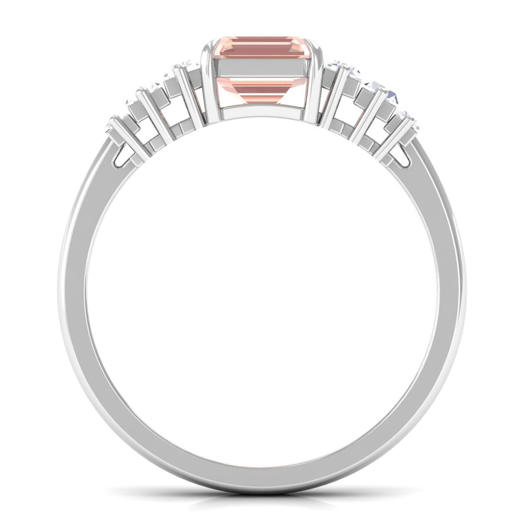 Real Morganite Designer Engagement Ring Morganite - ( AAA ) - Quality - Rosec Jewels