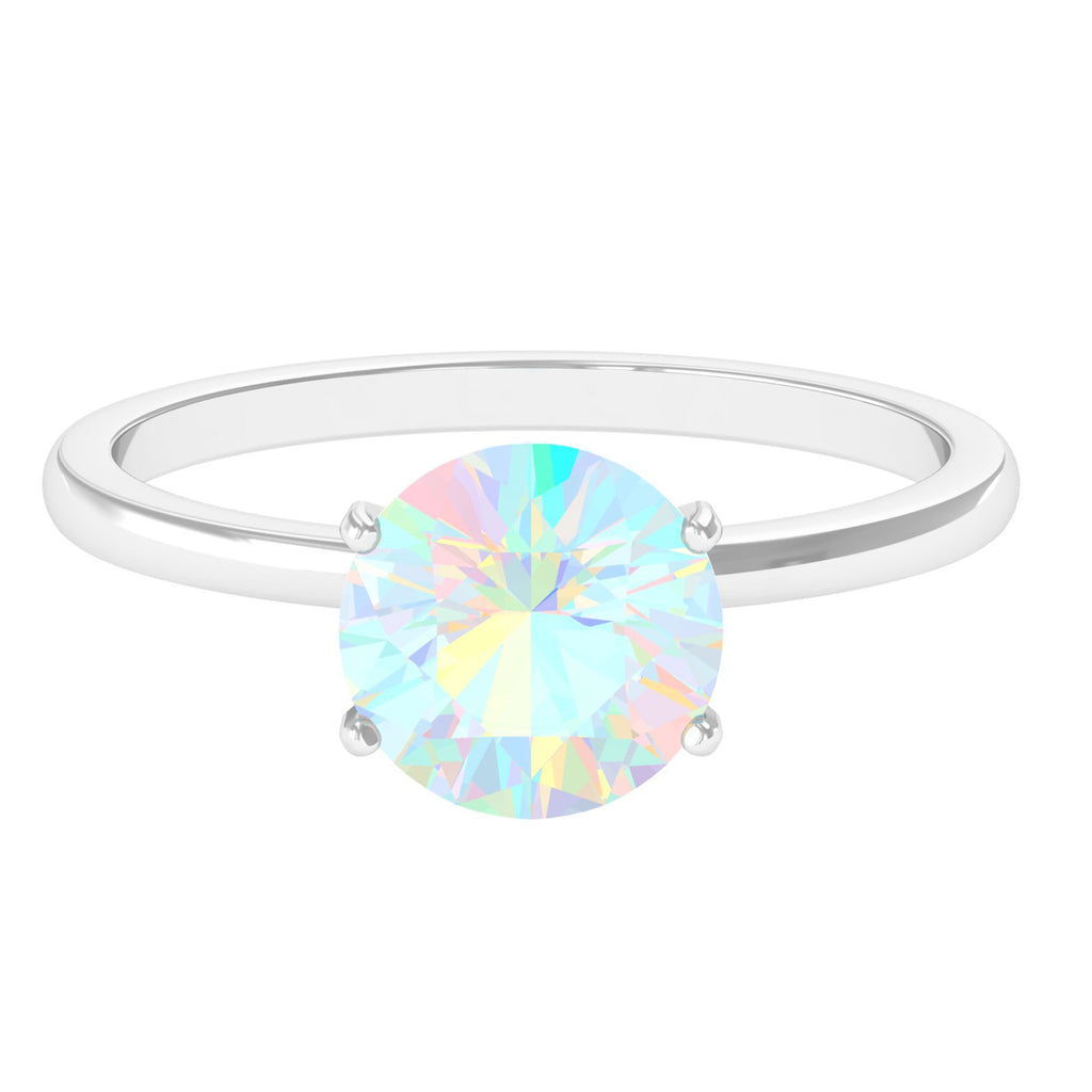 Rosec Jewels-Simple Round Ethiopian Opal Solitaire Ring