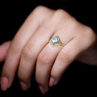 1 CT Minimal Princess Cut Ethiopian Opal and Moissanite Engagement Enhancer Ring Set Ethiopian Opal - ( AAA ) - Quality - Rosec Jewels