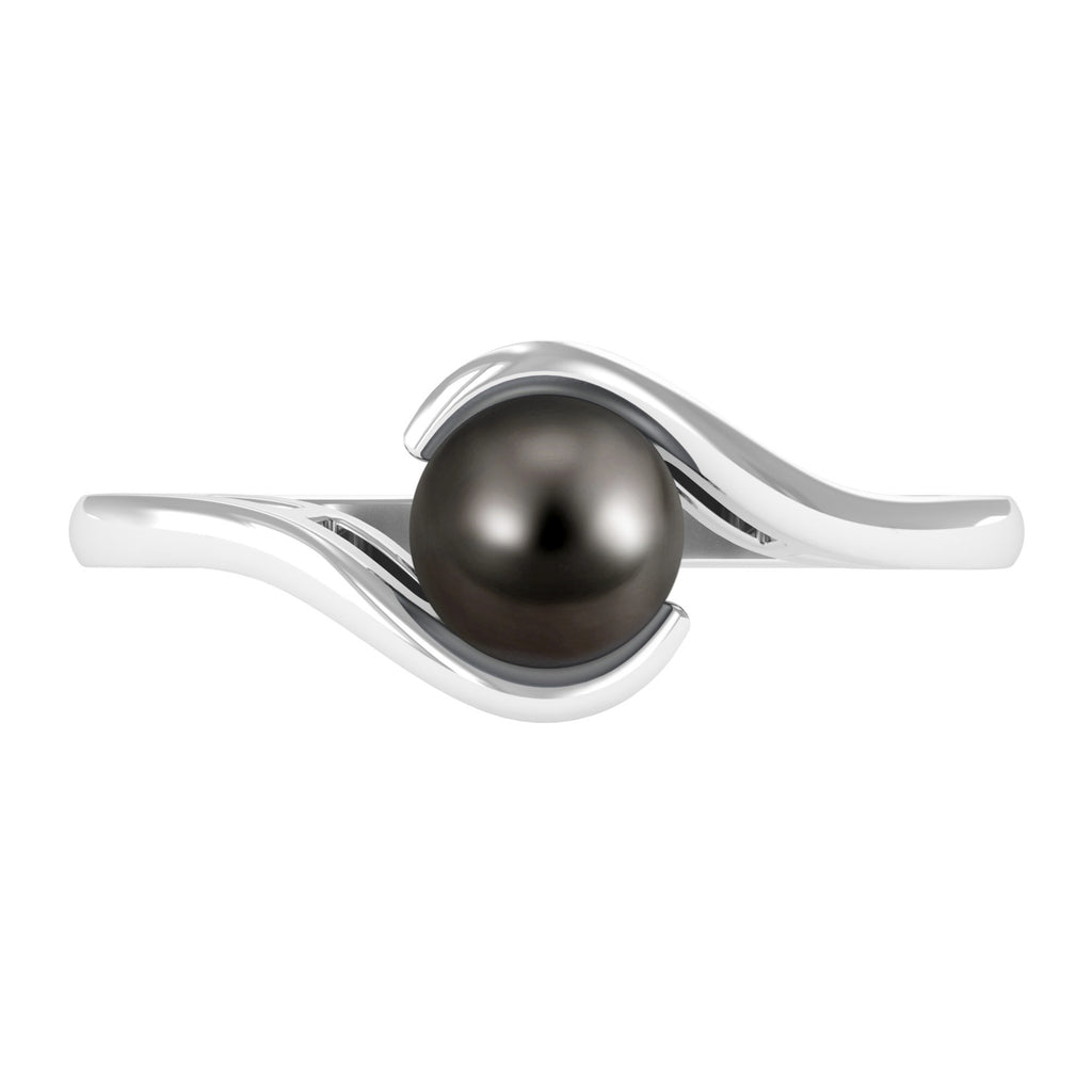 2.50 CT Certified Tahitian Pearl Solitaire Bypass Ring in Gold Tahitian pearl - ( AAA ) - Quality - Rosec Jewels