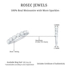 Round Moissanite Half Eternity Ring (D-VS1 Quality) - Rosec Jewels