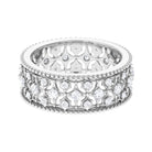Cubic Zirconia Designer Wedding Band Ring Zircon - ( AAAA ) - Quality 92.5 Sterling Silver 10 - Rosec Jewels