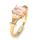1.25 Ct Designer Morganite and Diamond Engagement Ring Morganite - ( AAA ) - Quality - Rosec Jewels