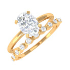 Oval Cut Moissanite Solitaire Bridal Ring Set Moissanite - ( D-VS1 ) - Color and Clarity - Rosec Jewels