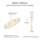 3/4 CT Moissanite Heart Half Eternity Band Ring in Gold Moissanite - ( D-VS1 ) - Color and Clarity - Rosec Jewels