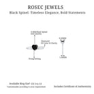 Heart Shape Black Spinel Solitaire Promise Ring with Diamond Black Spinel - ( AAA ) - Quality - Rosec Jewels