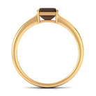 Simple Asscher Cut Smoky Quartz Solitaire Ring in Gold Smoky Quartz - ( AAA ) - Quality - Rosec Jewels