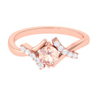 Morganite and Diamond Designer Engagement Ring Morganite - ( AAA ) - Quality - Rosec Jewels