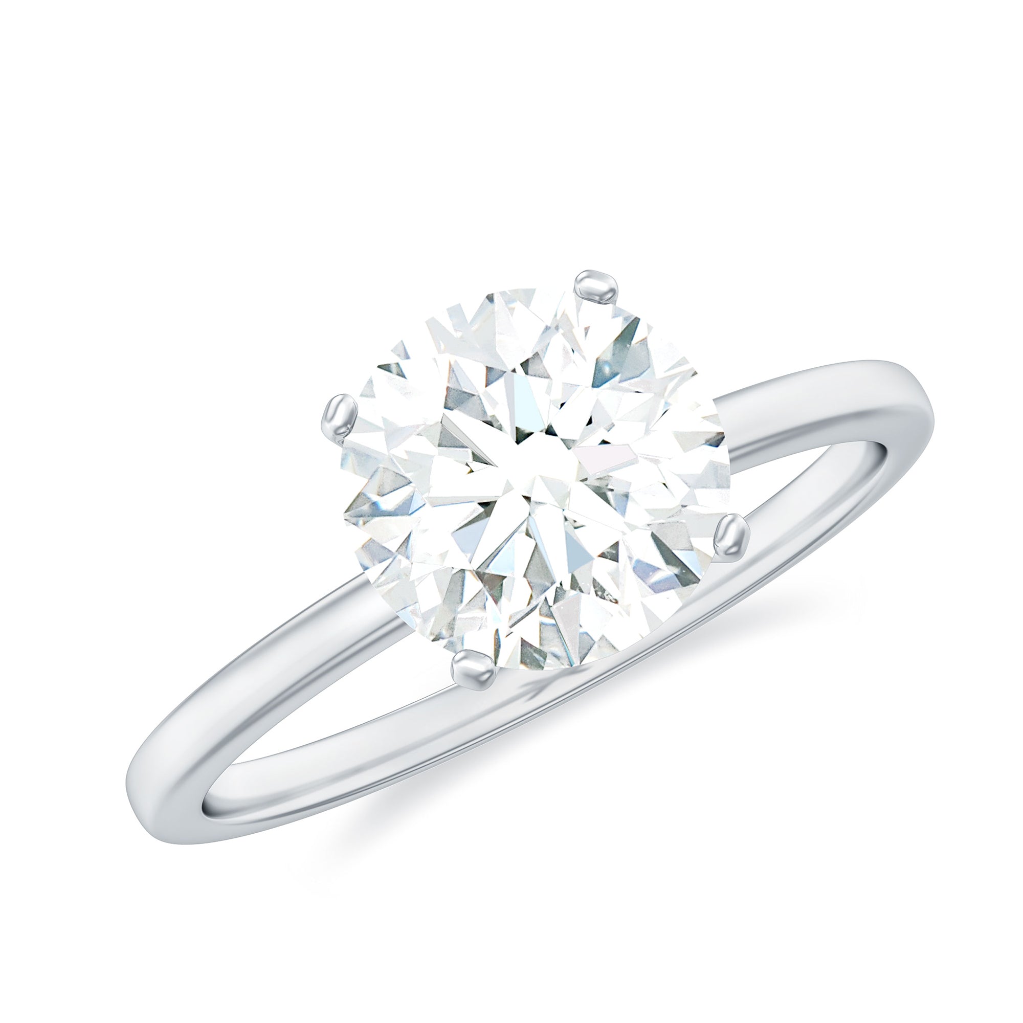 2 CT Peg Head Moissanite Solitaire Engagement Ring Moissanite - ( D-VS1 ) - Color and Clarity - Rosec Jewels