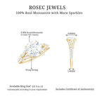 Round Shape Moissanite Solitaire Engagement Ring in Split Shank Moissanite - ( D-VS1 ) - Color and Clarity - Rosec Jewels