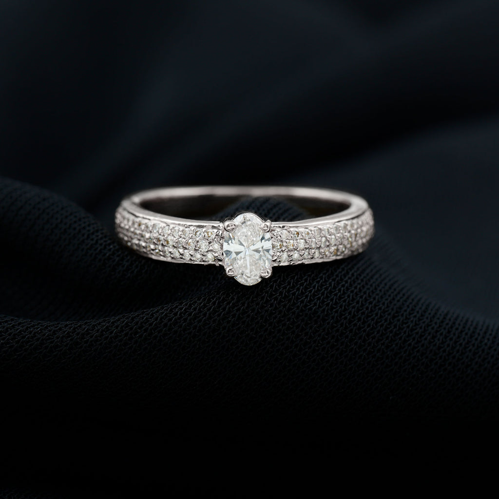 Classic Diamond Solitaire Engagement Ring Diamond - ( HI-SI ) - Color and Clarity - Rosec Jewels