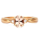 3/4 CT Oval Cut Morganite Solitaire Engagement Ring with Diamond Morganite - ( AAA ) - Quality - Rosec Jewels