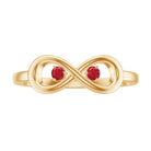 Round Lab-Created Ruby Gold Infinity Promise Ring Lab Created Ruby - ( AAAA ) - Quality - Rosec Jewels