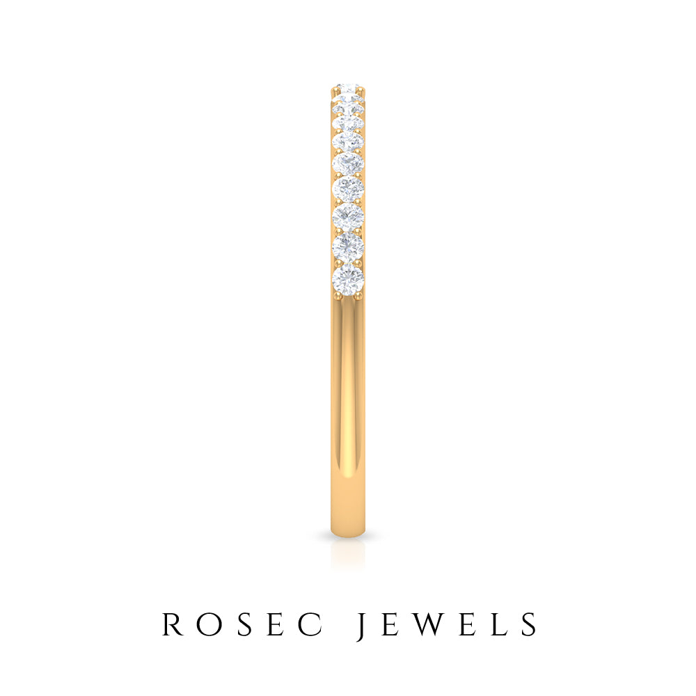 Real Diamond Half Eternity Ring Diamond - ( HI-SI ) - Color and Clarity - Rosec Jewels