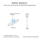 Round Shape Aquamarine Solitaire Ring in Peg Head Setting Aquamarine - ( AAA ) - Quality - Rosec Jewels