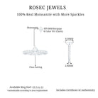 Naomi Watts Inspired Moissanite Solitaire Engagement Ring with Side Stones Moissanite - ( D-VS1 ) - Color and Clarity - Rosec Jewels