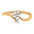 Diamond Floral Ring with Curved Shank Diamond - ( HI-SI ) - Color and Clarity - Rosec Jewels