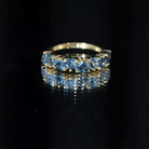 1.75 CT Heart Shape London Blue Topaz Half Eternity Band Ring in Prong Setting for Women London Blue Topaz - ( AAA ) - Quality - Rosec Jewels