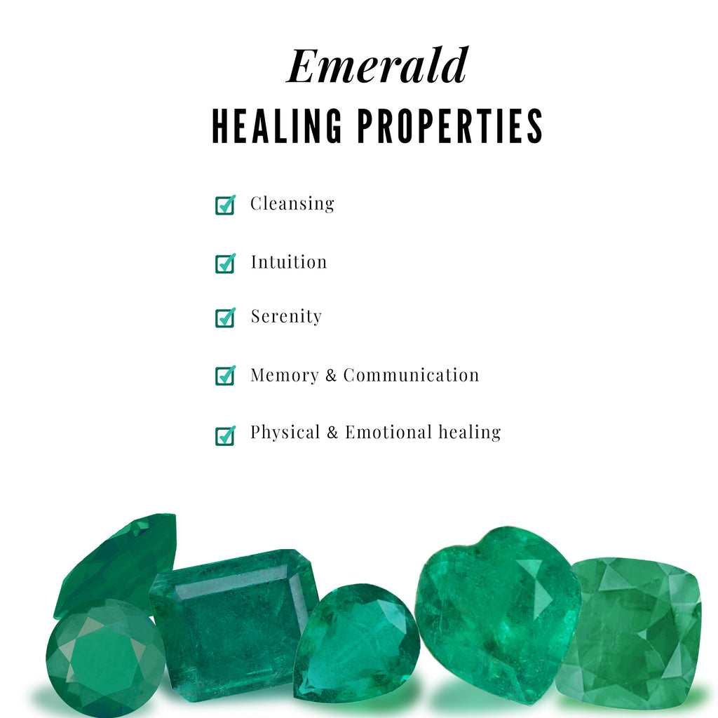 Round Shape Emerald and Diamond Heart Pendant Emerald - ( AAA ) - Quality - Rosec Jewels