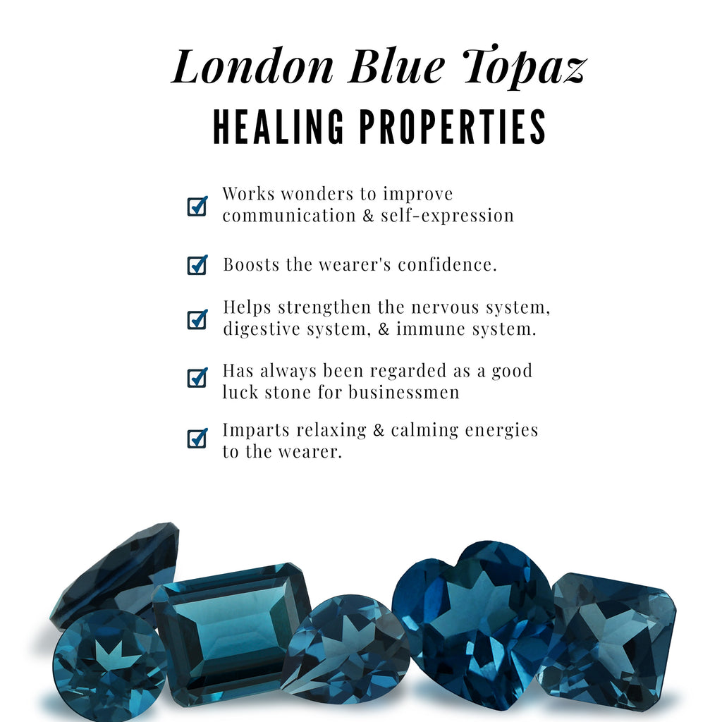 London Blue Topaz and Diamond Halo Dangle Pendant London Blue Topaz - ( AAA ) - Quality - Rosec Jewels