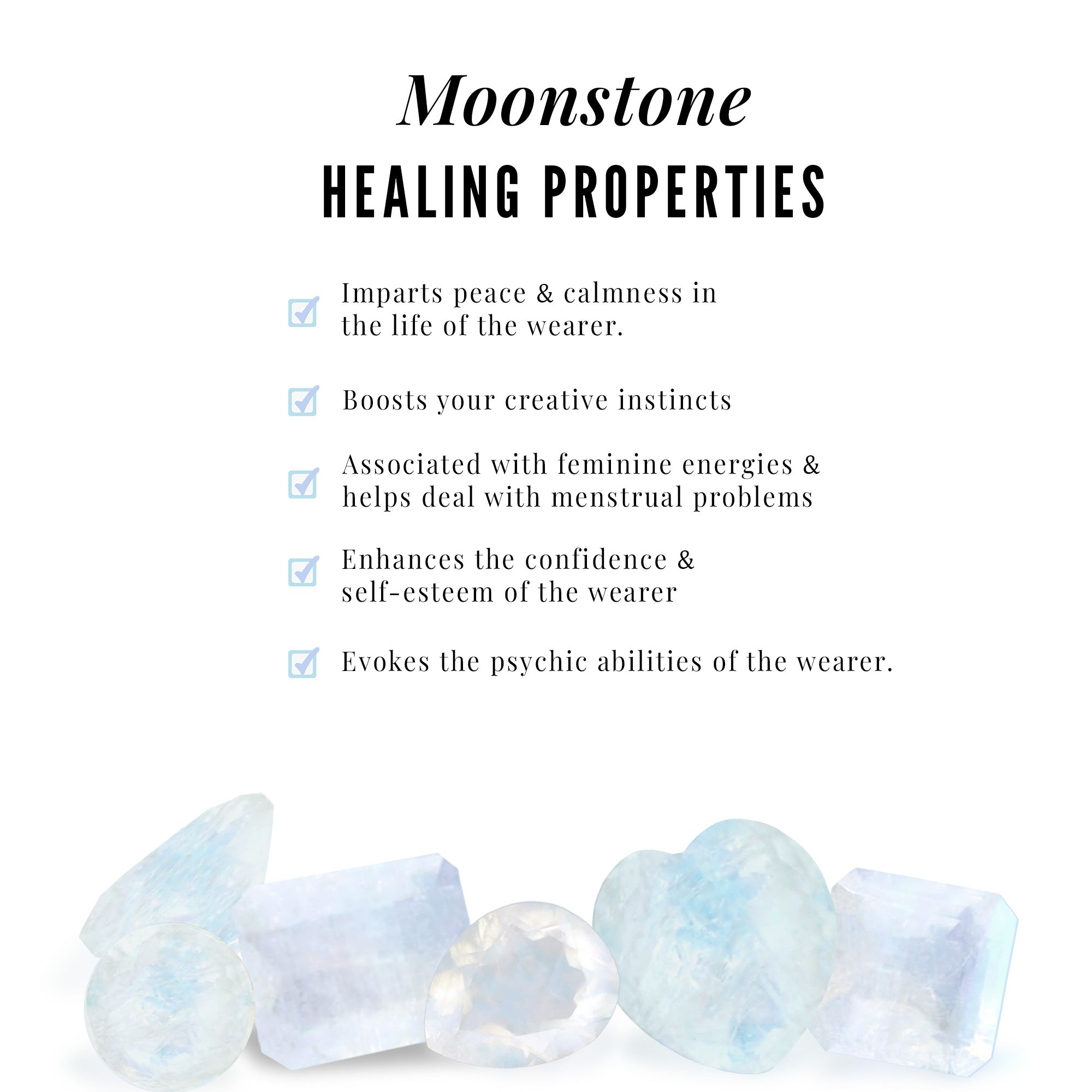 Moonstone and Diamond Minimal Half Eternity Ring Moonstone - ( AAA ) - Quality - Rosec Jewels