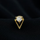 Moissanite Triangle Geometric Tragus Earring in Gold Moissanite - ( D-VS1 ) - Color and Clarity - Rosec Jewels