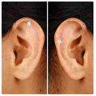Unique Baguette Moissanite Cluster Earring for Conch Piercing Moissanite - ( D-VS1 ) - Color and Clarity - Rosec Jewels