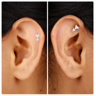 Moissanite Geometric Triangle Earring for Tragus Piercing Moissanite - ( D-VS1 ) - Color and Clarity - Rosec Jewels