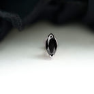 Marquise Black Onyx Solitaire Conch Earring Black Onyx - ( AAA ) - Quality - Rosec Jewels