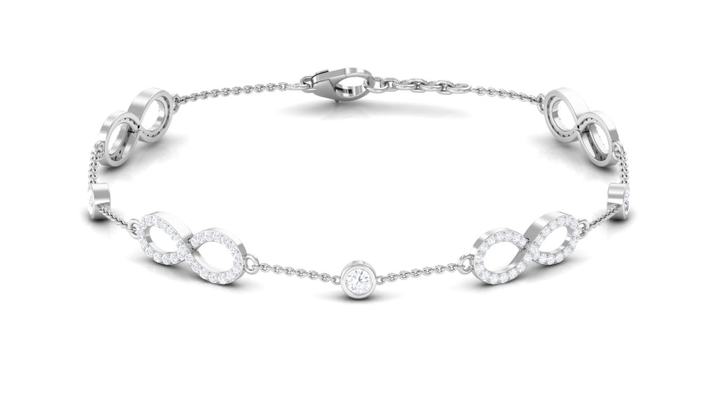 1.50 CT Moissanite Infinity Chain Bracelet Moissanite - ( D-VS1 ) - Color and Clarity - Rosec Jewels